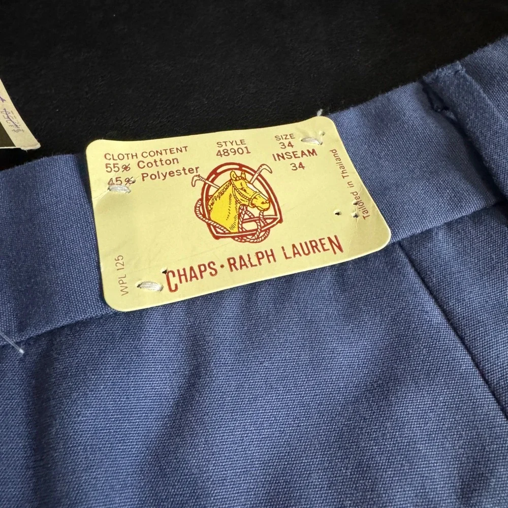 Chaps Ralph Lauren Mens Blue Flat Front Casual Chino Pants 34 / 34 (act 32 / 34)